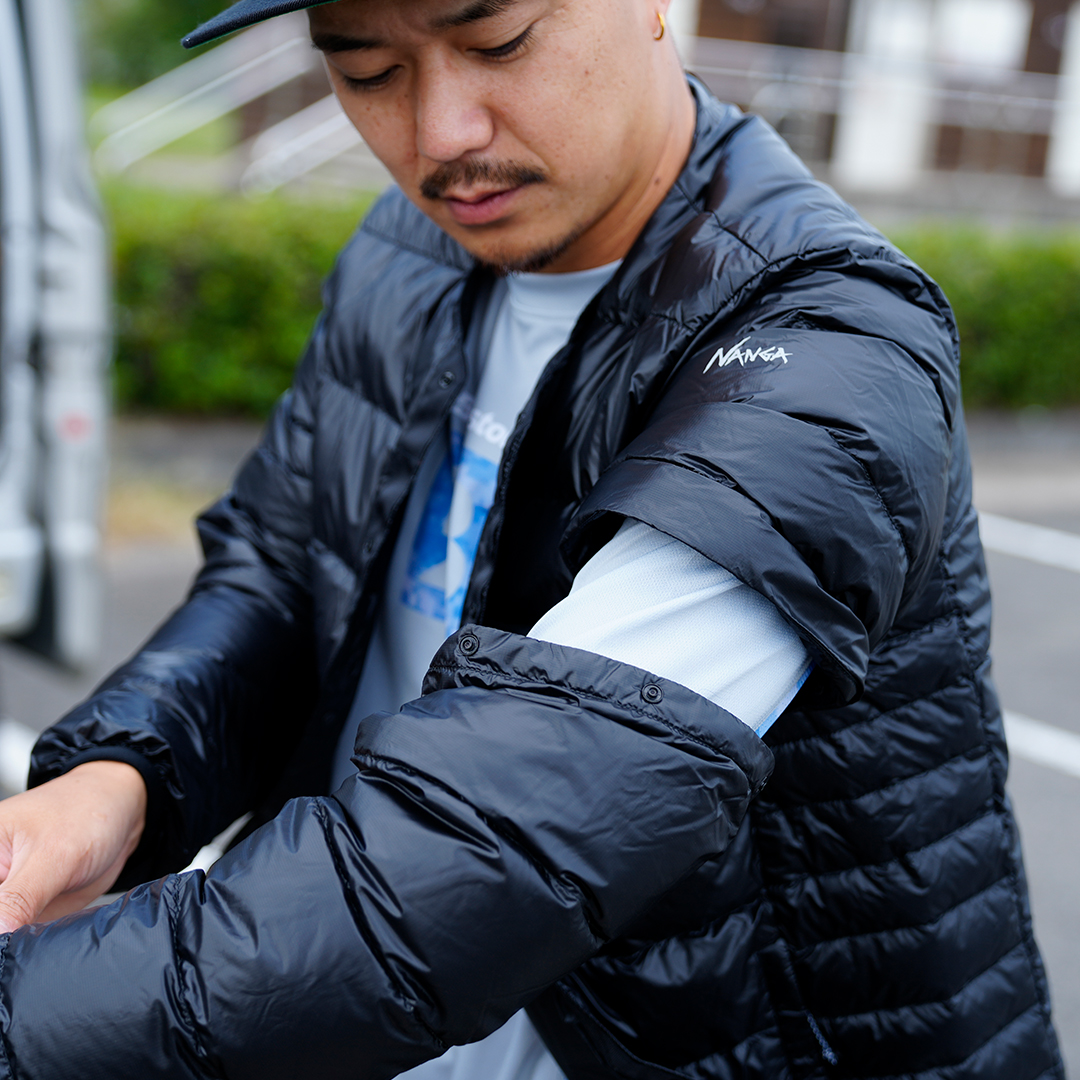 NANGA × Bluestorm 】INNER DOWN CARDIGAN DETACHABLE SLEEVE NAG-F20 